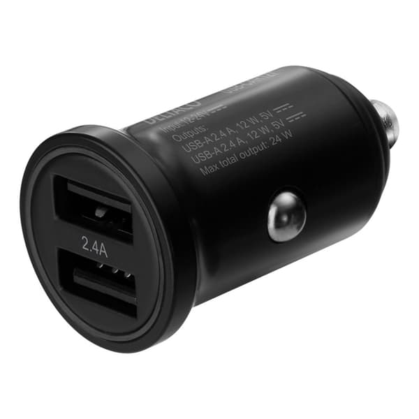 Deltaco Autolaturi 24W 2xUSB-A Musta musta