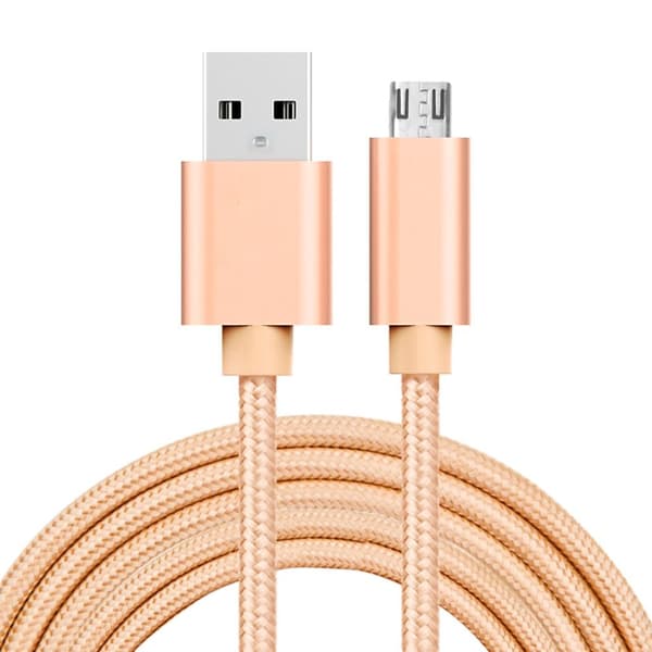 Micro USB till USB Tygkabel 3A 2 meter