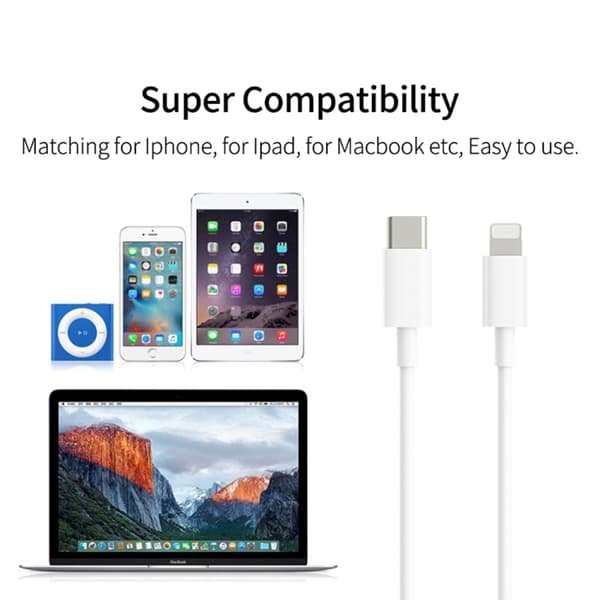 iPhone USB-C PD 18W till Lightningkabel