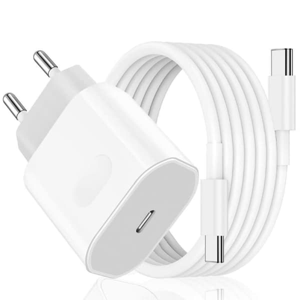 2 i 1 Snabbladdare USB-C-kabel & USB-C Strömadapter PD 18W