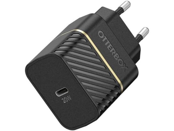 OtterBox Wall Charger - Strømadapter - 20 watt (24 pin USB-C) - svart - Europe (unntatt Storbritannia, Irland, Malta, Cyprus)