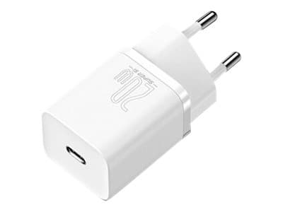 Baseus - Strömadapter - 20 Watt - 3 A - PD 3.0 (24 pin USB-C) - på kabel: Lightning - vit