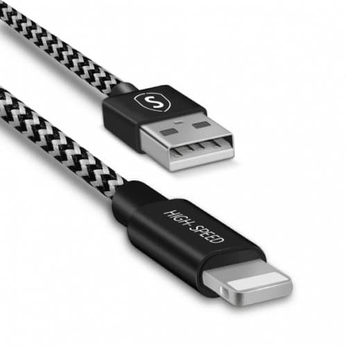SiGN Skin Lightning-kabel 2.1A 3 m - Svart/Vit
