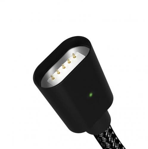 SiGN Magnetkabel 3-i-1 USB-C, Lightning, Micro-USB 2.4A 1 m - Svart