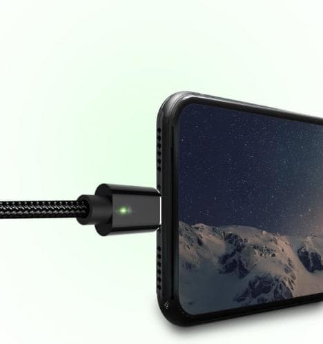 SiGN Magnetkabel 3-i-1 USB-C, Lightning, Micro-USB 2.4A 1 m - Svart
