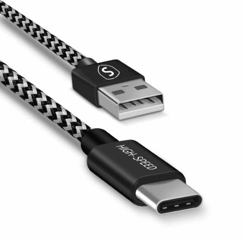 SiGN Skin USB-C-kabel 2.1A 1,5 m - Svart/Vit