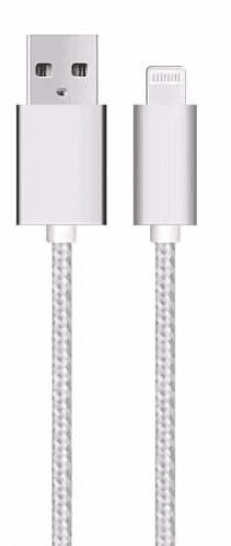 Sign USB kabel med Lightning kontakt för iPhone & iPad Silver/nylon, 1m