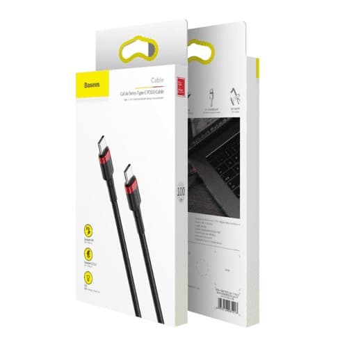 Baseus Cafule USB-C till USB-C, QC 3.0, USB-C PD, 3A 2 m - Grå/Svart