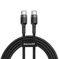 Miniatyrbillede 1 af 6: Baseus Cafule USB-C till USB-C, QC 3.0, USB-C PD, 3A 2 m - Grå/Svart