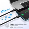 Miniatyrbild 4 av 6: SiGN Cafule USB-C till USB-C, QC 3.0, USB-C PD, 3A 1 m - Grå/Svart