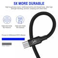 Miniatyrbild 2 av 6: SiGN Cafule USB-C till USB-C, QC 3.0, USB-C PD, 3A 1 m - Grå/Svart