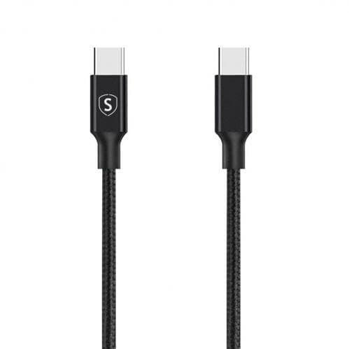 SiGN Cafule USB-C till USB-C, QC 3.0, USB-C PD, 3A 1 m - Grå/Svart