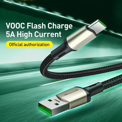 Baseus Cafule Snabbladdningskabel VOOC 30W 5A USB-C 1 m - Svart