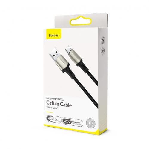 Baseus Cafule Snabbladdningskabel VOOC 30W 5A USB-C 1 m - Svart