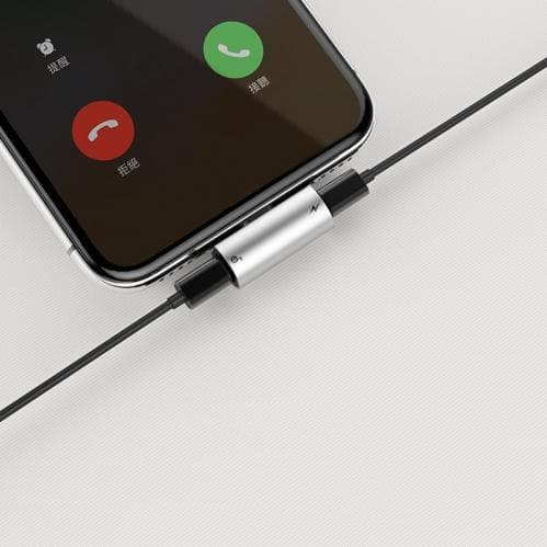 Baseus L46 Adapter Lightning till Dual Lightning, Ladda & Lyssna - Silver