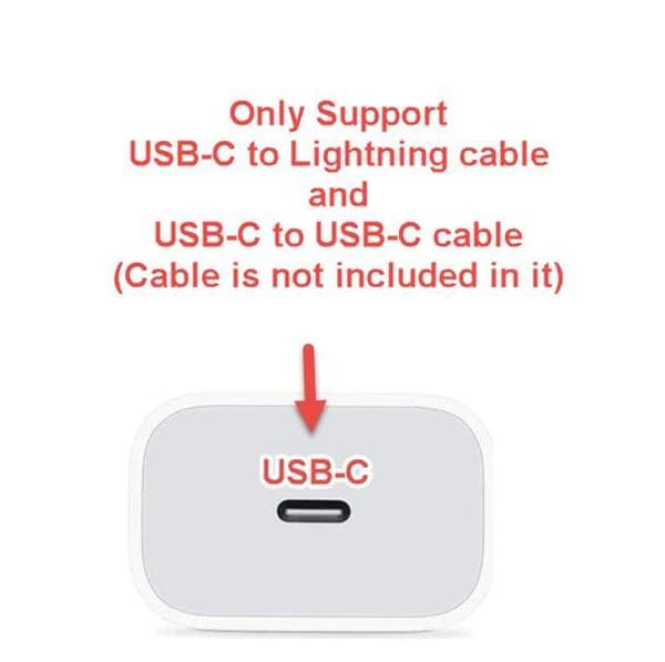 iPhone charger for Apple 12 Pro Max USB-C power adapter 20W PD White