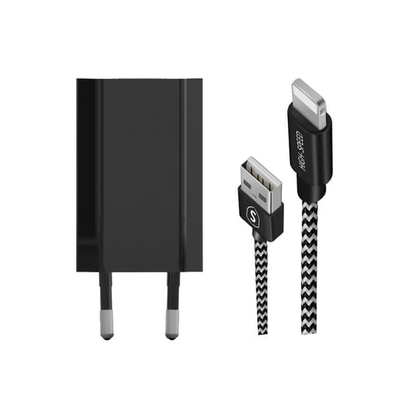 SiGN iPhone Laddare med Lightning-kabel 1A, 1,5m - Svart