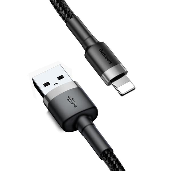 Baseus Cafule USB-A till Lightning Kabel Q.C 3.0, 2A, 3m - Grå/Svart