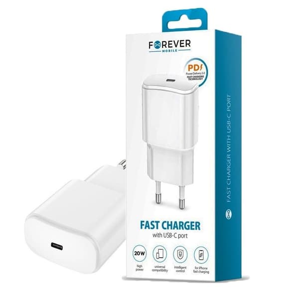 Snabbladdare för iPhone / Samsung 20W PD USB-C Väggladdare