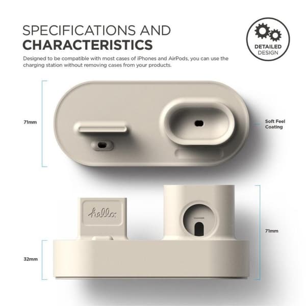SiGN 3-in-1 Laddställ för iPhone, AirPods & Apple Watch - Beige