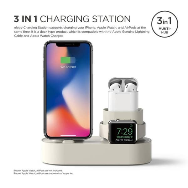 SiGN 3-in-1 Laddställ för iPhone, AirPods & Apple Watch - Beige