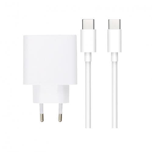 SiGN Extrem Snabbladdare med USB-C till USB-C Kabel, SuperCharge, 3A, 1m - Vit