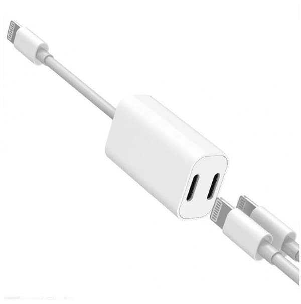 SiGN iPhone 7/7Plus Lightning Adapter för laddning & earpods, 5V, 1A, 10cm