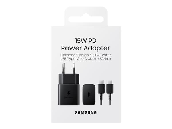 Samsung EP-T1510 - Strømadapter - 15 watt - 2 A - PD (24 pin USB-C) - svart