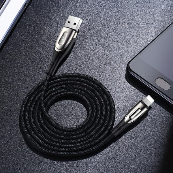 SiGN USB till Lightning Kabel, 2m, 3A - Svart