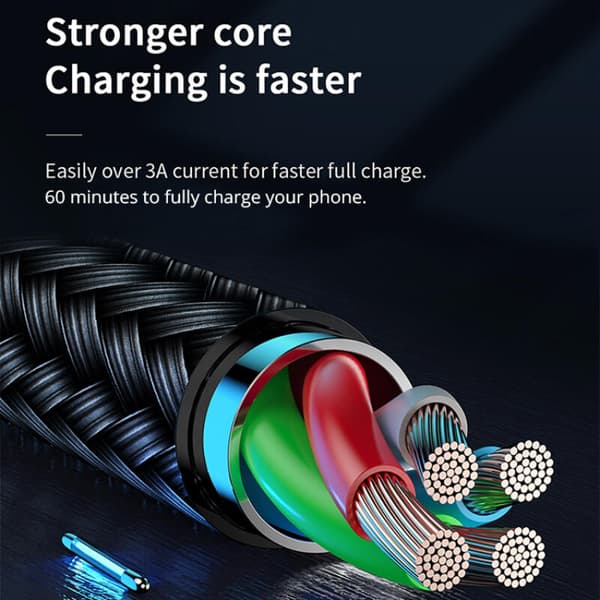 SiGN USB till Lightning Kabel, 2m, 3A - Svart