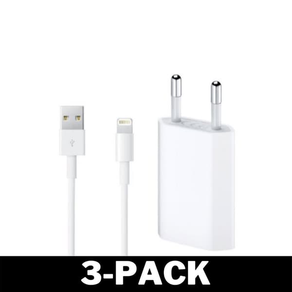 Universal Vægoplader iPhone + Lightningnkabel 1M Hvid