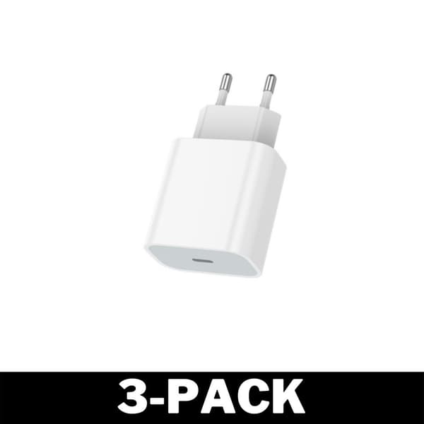 Seinälaturi USB-C valkoinen 3-Pack