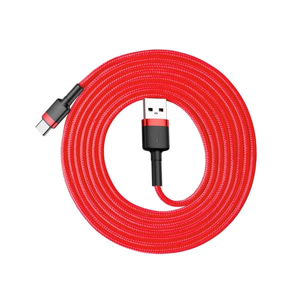 SiGN Cafule USB-C-kabel 2A, 2 m - Röd