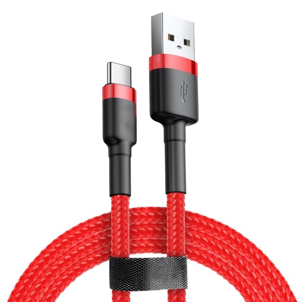 SiGN Cafule USB-C-kabel 2A, 2 m - Röd