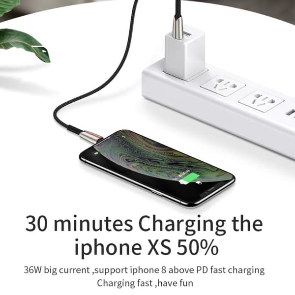 SiGN PD USB-C till Lightning Kabel, 1.2m, 3A, 36W - Svart