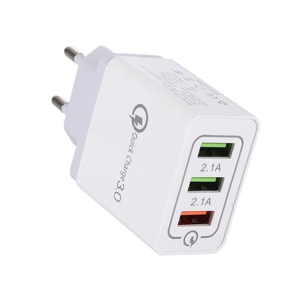 3 Port Snabbladdning 4,8A väggladdare QC3.0