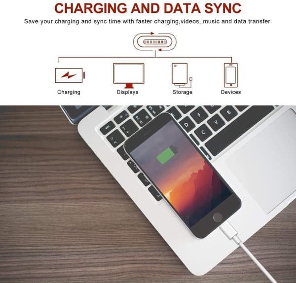 5X Lightning USB -kabel til Apple til din iPhone, iPad 1m