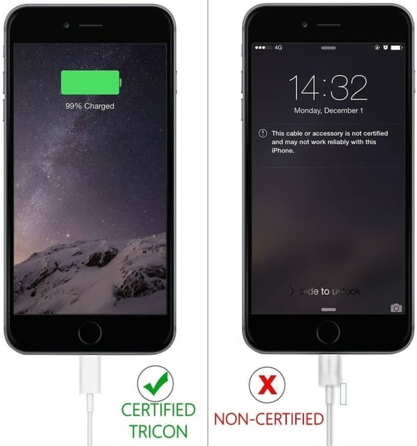 5X Lightning USB -kabel til Apple til din iPhone, iPad 1m