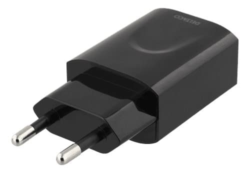 Deltaco Väggladdare för iPhone, iPad m.fl. 1xUSB-A, 2.4A - Svart