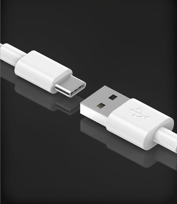 2M USB Till USB-C Laddkabel Vit