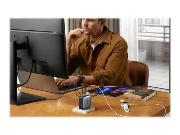 Ugreen - Strömadapter - 100 Watt - 5 A - PD 3.0, QC 4.0+ - 4 utdatakontakter (3 x USB-C, USB) - Europa
