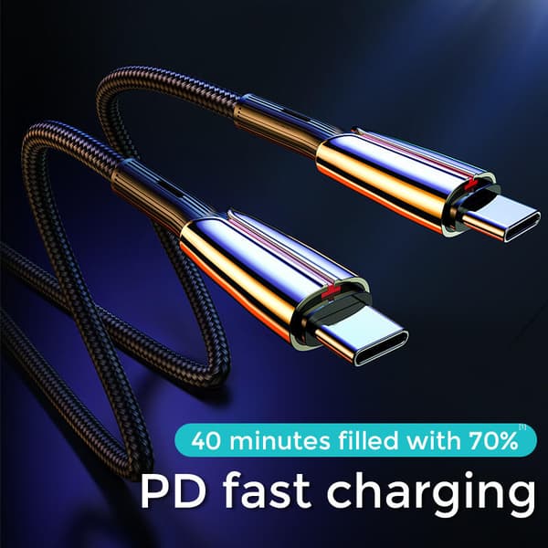 SiGN PD USB-C till USB-C Kabel, 1.2m, 3A, 60W - Svart