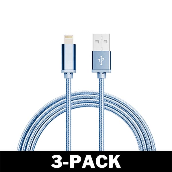 1M Kaapeli iPhone Laturi Nylon Quick Charge Sininen