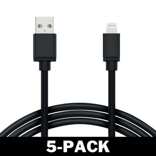 2M Kaapeli iPhone Laturi Nylon Quick Charge Musta