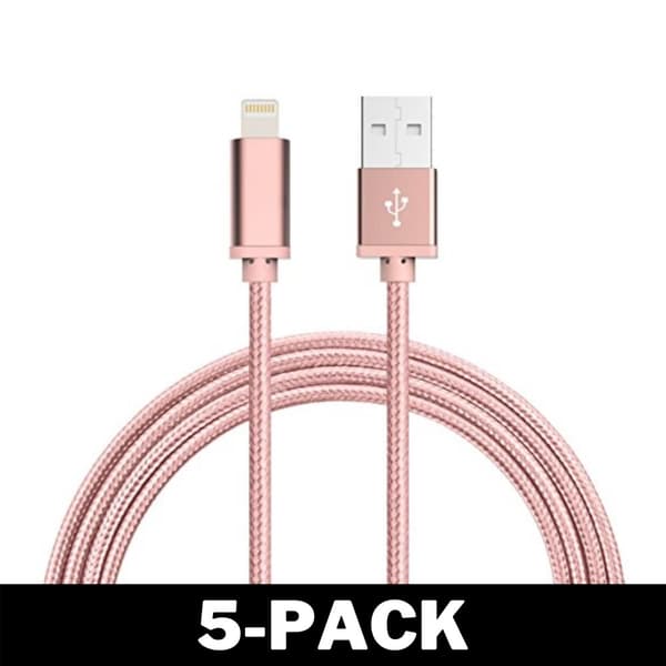 2M Kaapeli iPhone Laturi Nylon Quick Charge Ruusukulta