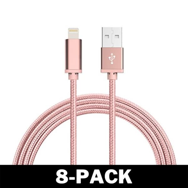 2M Kaapeli iPhone Laturi Nylon Quick Charge Ruusukulta