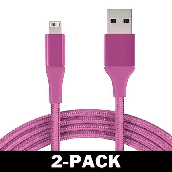 3M Kaapeli iPhone Laturi Nylon Quick Charge Pink 2-Pack