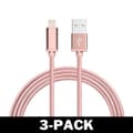 Pikkukuva 1 / 2: 3M Kaapeli iPhone Laturi Nylon Quick Charge Ruusukulta