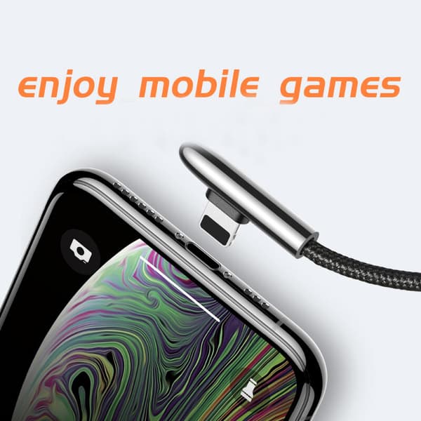 SiGN USB till Lightning Gaming Kabel, 2m, 2.4A - Svart