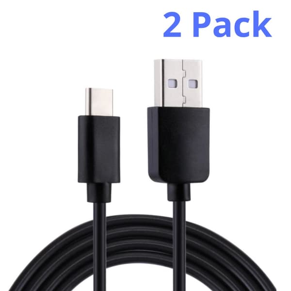 2-pack USB-C -Latauskaapeli Quick Charge Pikalataus 1,2M Musta